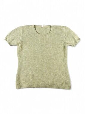 Omni Girls 12 Cashmere Short Sleeve Sweater Top - Sage